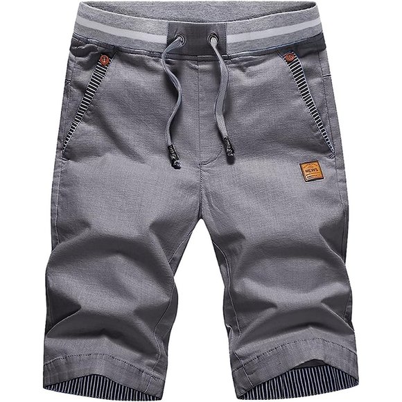 Casual Classic Fit Drawstring Summer Beach Shorts with Elastic Waist and Pockets - Picture 1 of 1